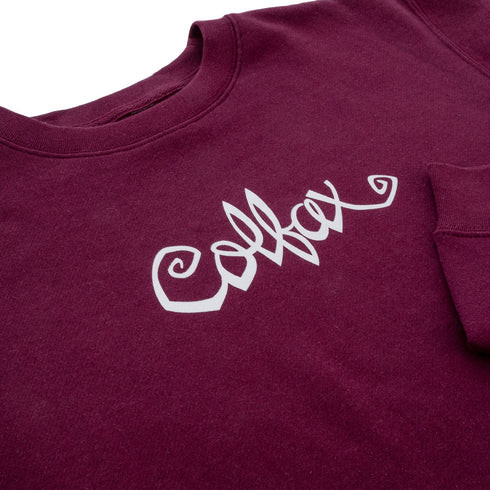 303 Boards - 303 X Chocolate Flip The Script Crewneck (Maroon)